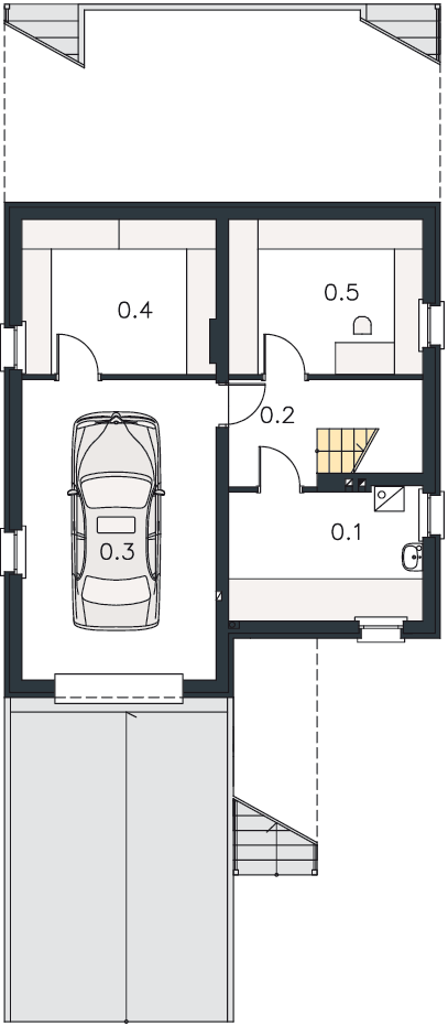 Rzut piwnicy POW. 65,8 m²