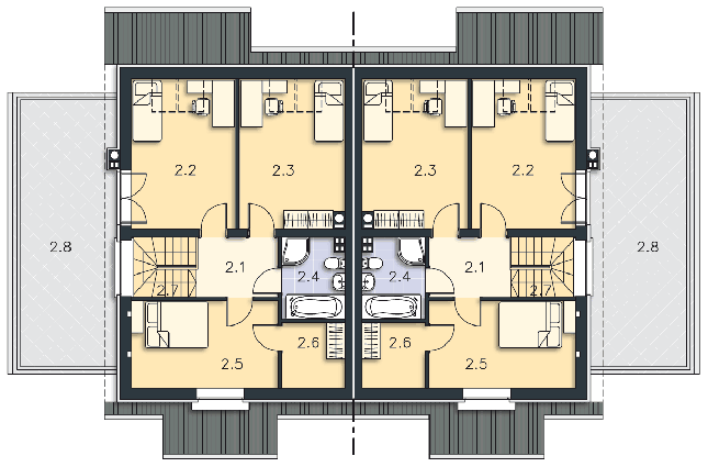 Rzut poddasza POW. 64,2 m²