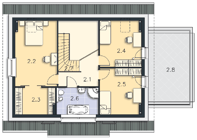 Rzut poddasza POW. 91,0 m²