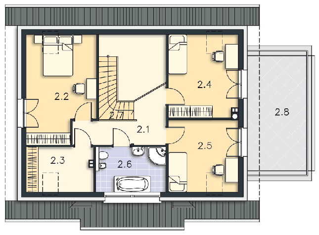 Rzut poddasza POW. 93,9 m²