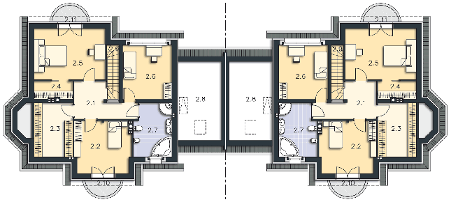 Rzut poddasza POW. 107,2 m²