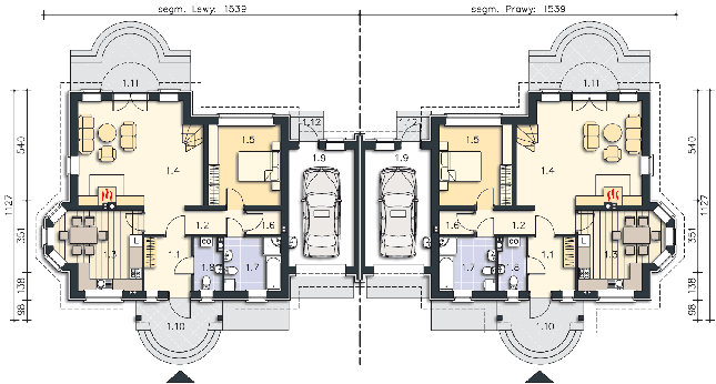 Rzut parteru POW. 102,7 m²