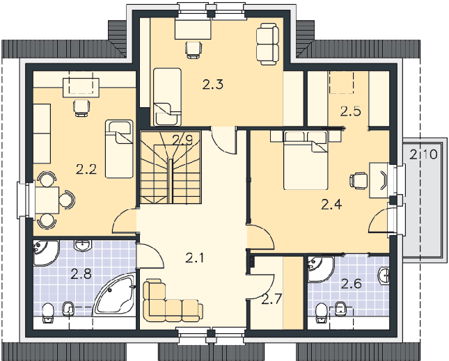 Rzut poddasza POW. 114,5 m²