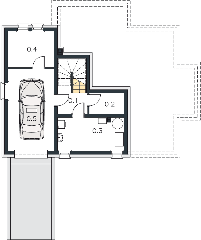 Rzut piwnicy POW. 51,5 m²