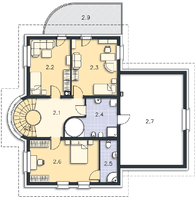 Rzut poddasza POW. 148,3 m²