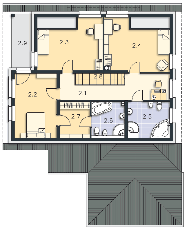 Rzut poddasza POW. 110,4 m²