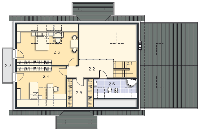 Rzut poddasza POW. 95,9 m²