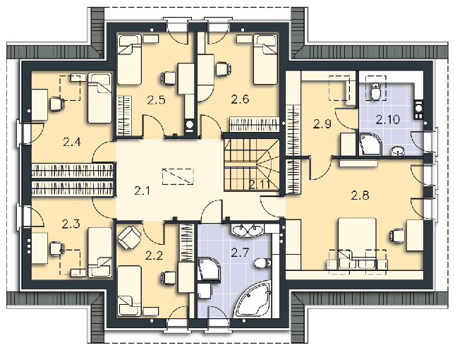 Rzut poddasza POW. 136,1 m²