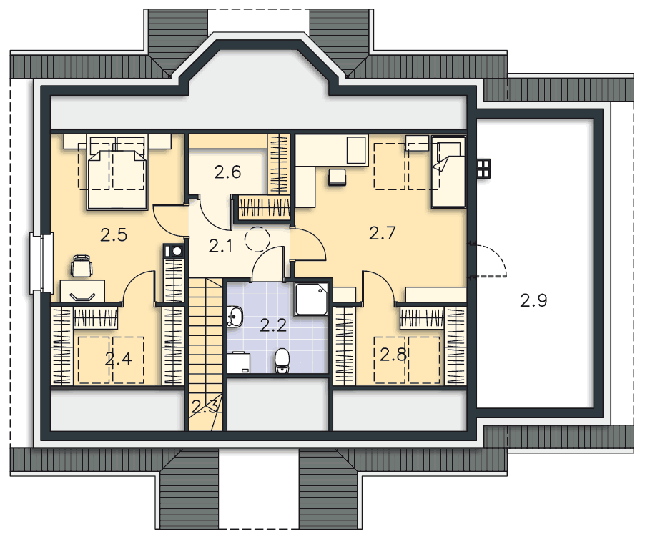 Rzut poddasza POW. 92,7 m²