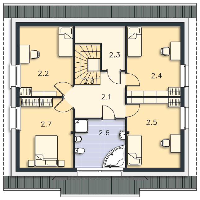 Rzut poddasza POW. 94,1 m²