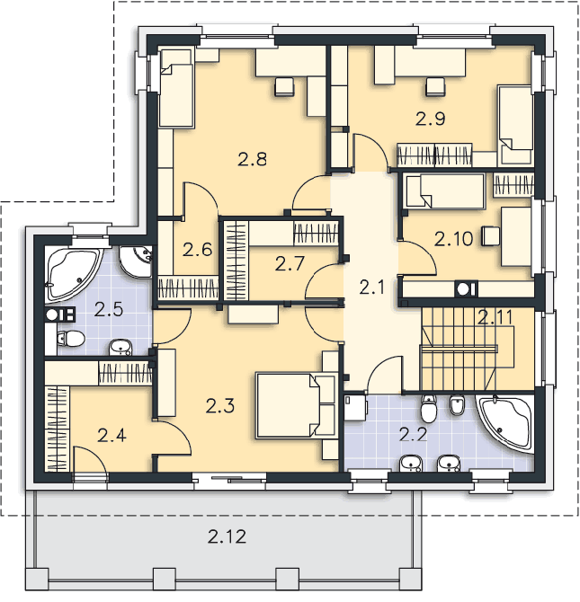 Rzut piętra POW. 101,3 m²