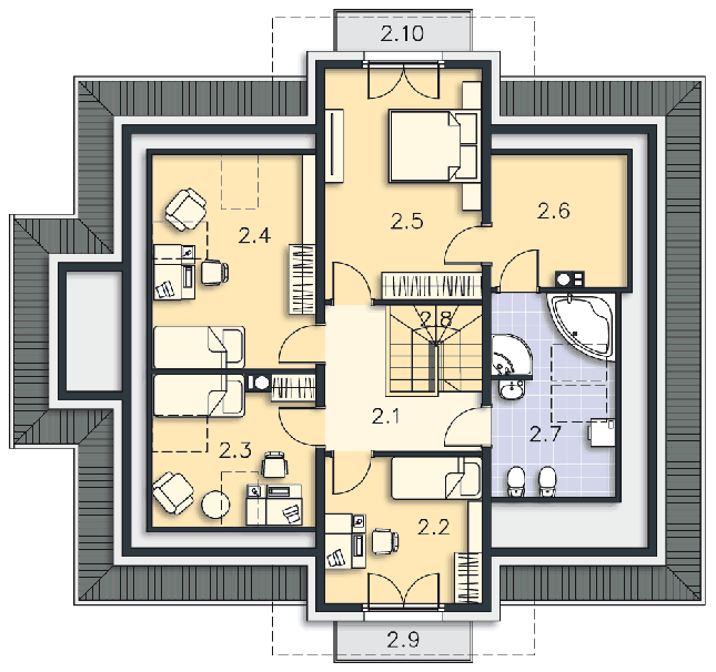 Rzut poddasza POW. 92,6 m²
