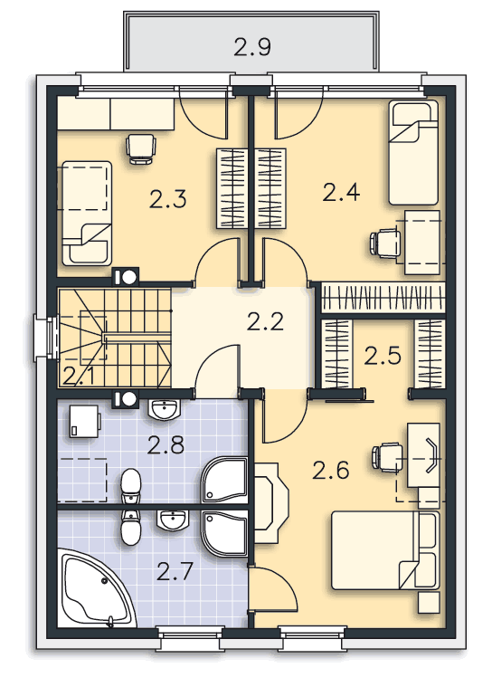 Rzut poddasza POW. 74,6 m²