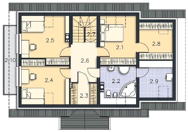 Rzut poddasza POW. 100,4 m²