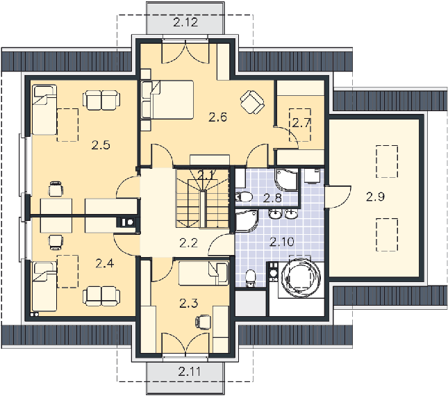 Rzut poddasza POW. 131,0 m²