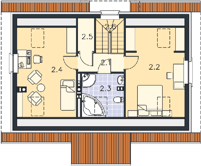 Rzut poddasza POW. 60,3 m²