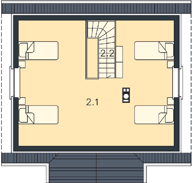 Rzut poddasza POW. 48,3 m²