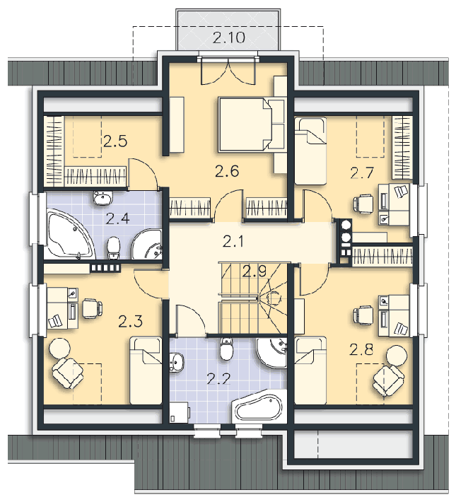 Rzut poddasza POW. 92,6 m²