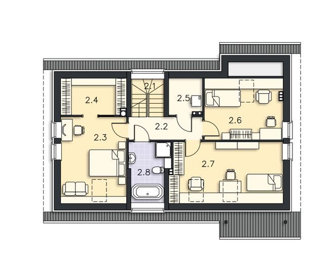 Rzut poddasza POW. 81,0 m²
