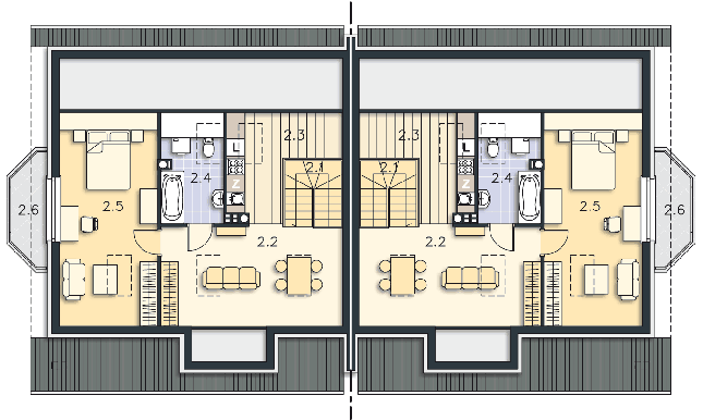 Rzut poddasza POW. 72,4 m²