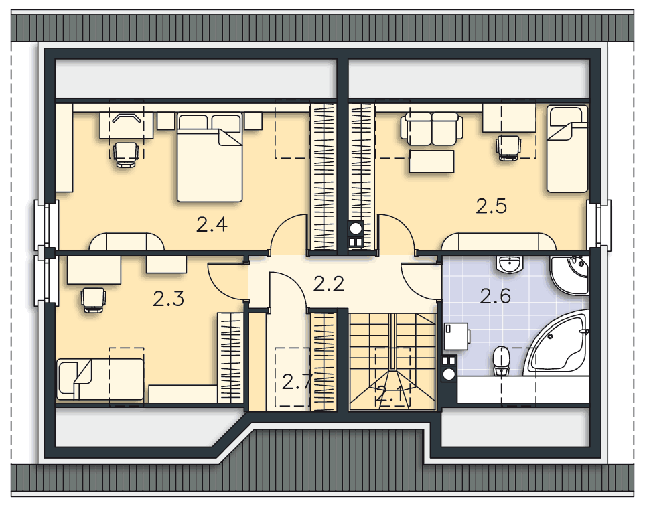 Rzut poddasza POW. 82,6 m²