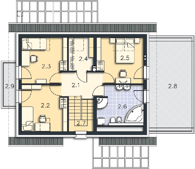 Rzut poddasza POW. 71,3 m²