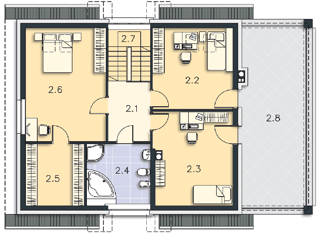 Rzut poddasza POW. 126,2 m²