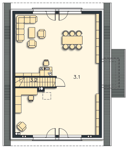 Rzut poddasza POW. 94,1 m²