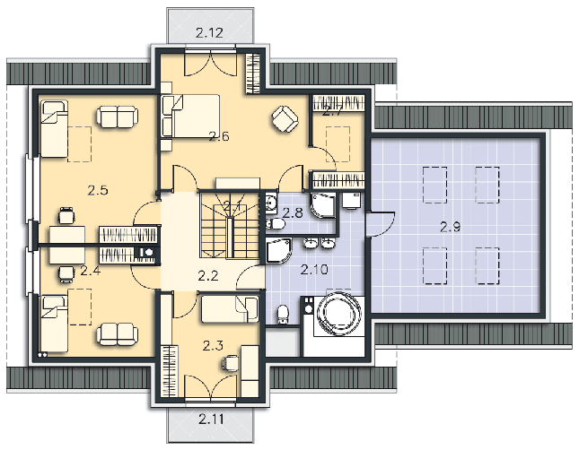 Rzut poddasza POW. 145,4 m²