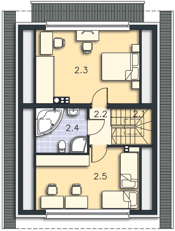 Rzut poddasza POW. 63,8 m²