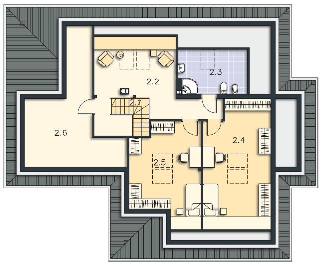 Rzut poddasza POW. 113,2 m²