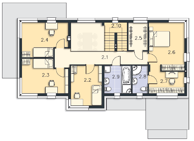 Rzut piętra POW. 99,7 m²