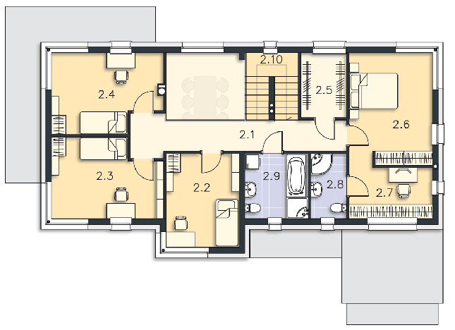 Rzut piętra POW. 99,4 m²