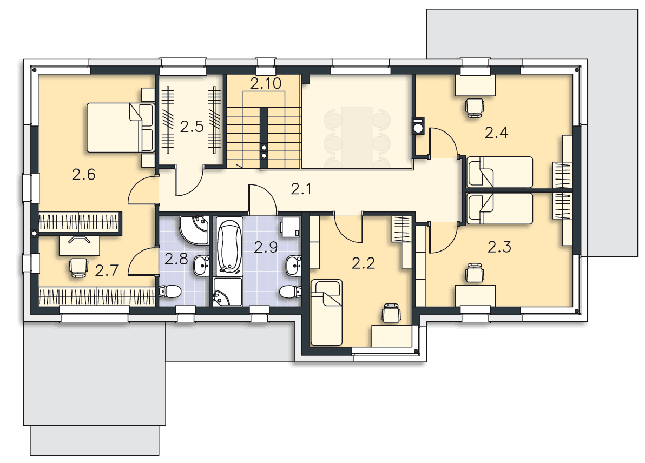 Rzut piętra lustro POW. 99,4 m²