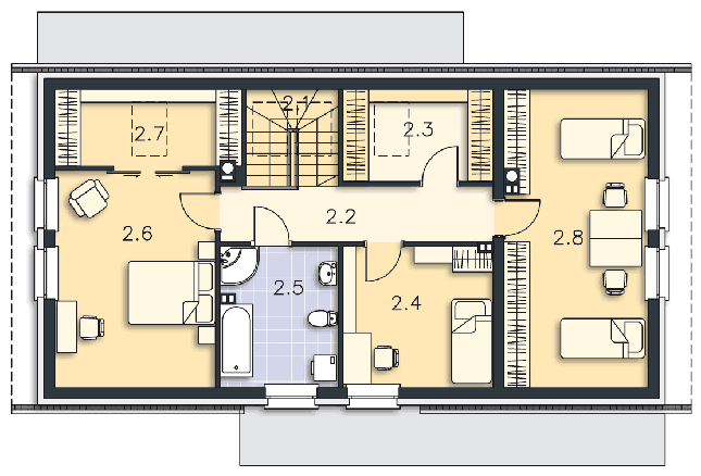 Rzut poddasza POW. 90,0 m²
