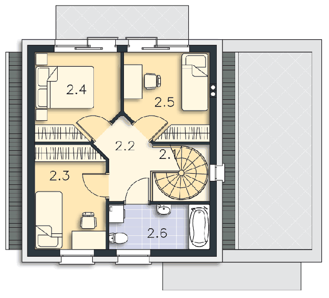 Rzut poddasza POW. 40,8 m²