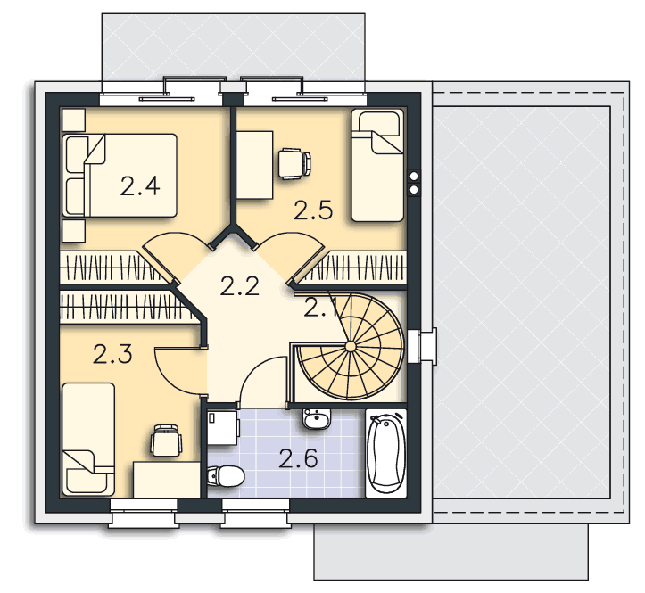 Rzut piętra POW. 40,8 m²