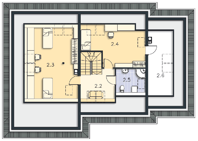 Rzut poddasza POW. 93,1 m²