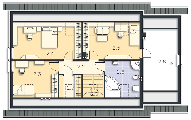 Rzut poddasza POW. 101,4 m²