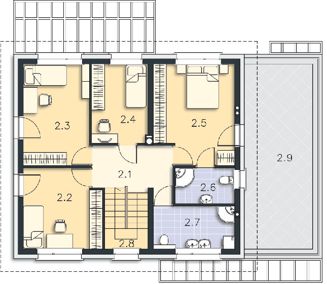Rzut poddasza POW. 78,9 m²