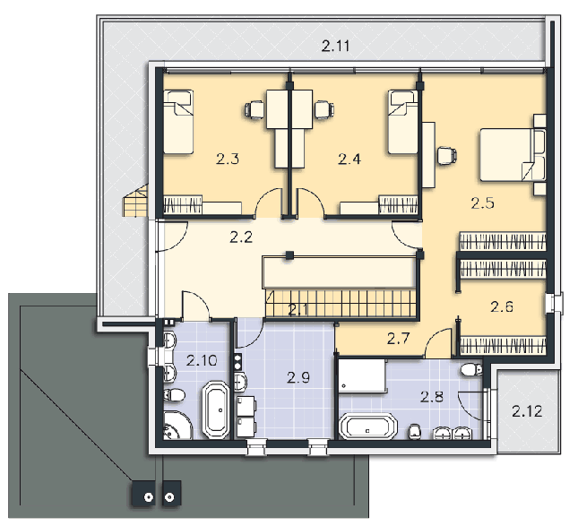 Rzut poddasza POW. 154,7 m²