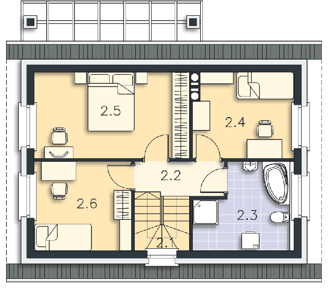 Rzut poddasza POW. 52,6 m²