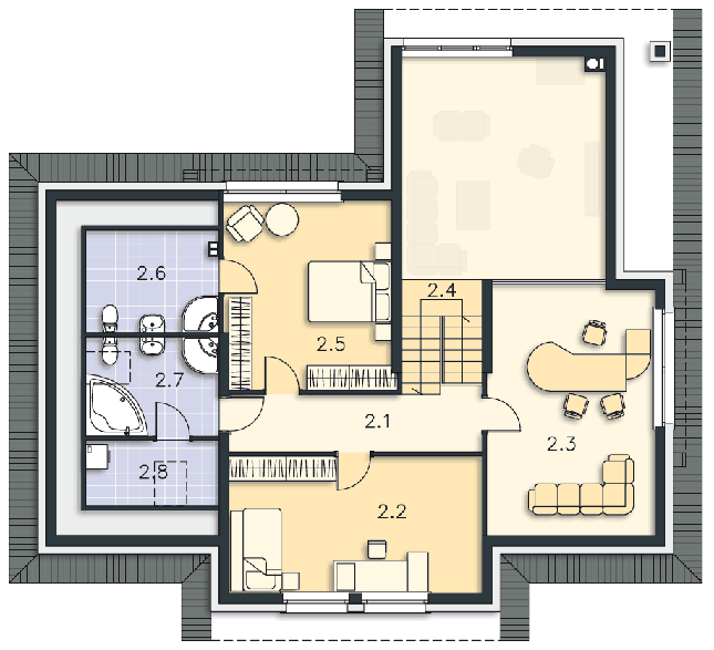 Rzut poddasza POW. 98,7 m²