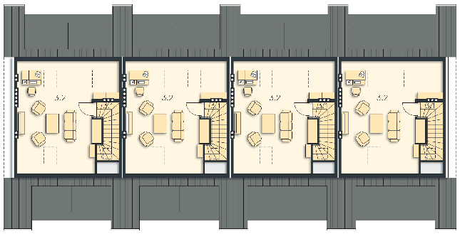 Rzut strychu POW. 42,1 m²