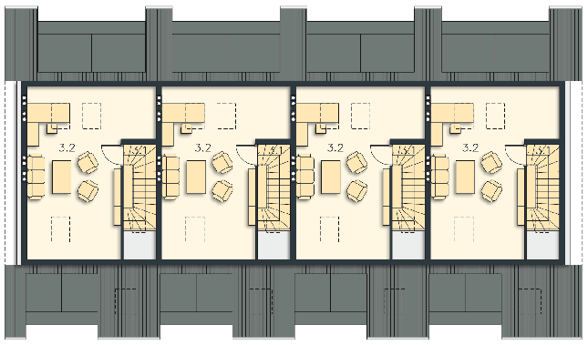 Rzut strychu POW. 38,8 m²