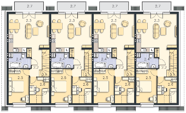 Rzut poddasza POW. 67,6 m²
