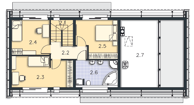 Rzut poddasza POW. 80,4 m²