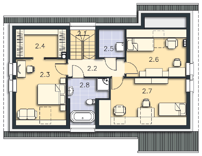 Rzut poddasza POW. 80,4 m²