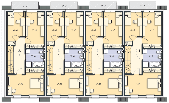 Rzut poddasza POW. 70,4 m²