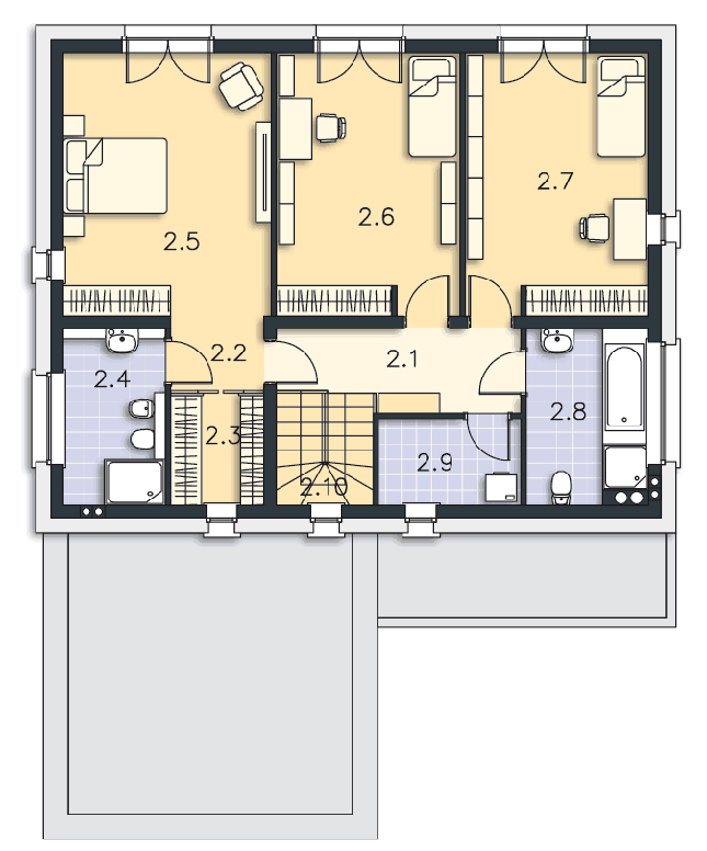 Rzut piętra POW. 94,9 m²